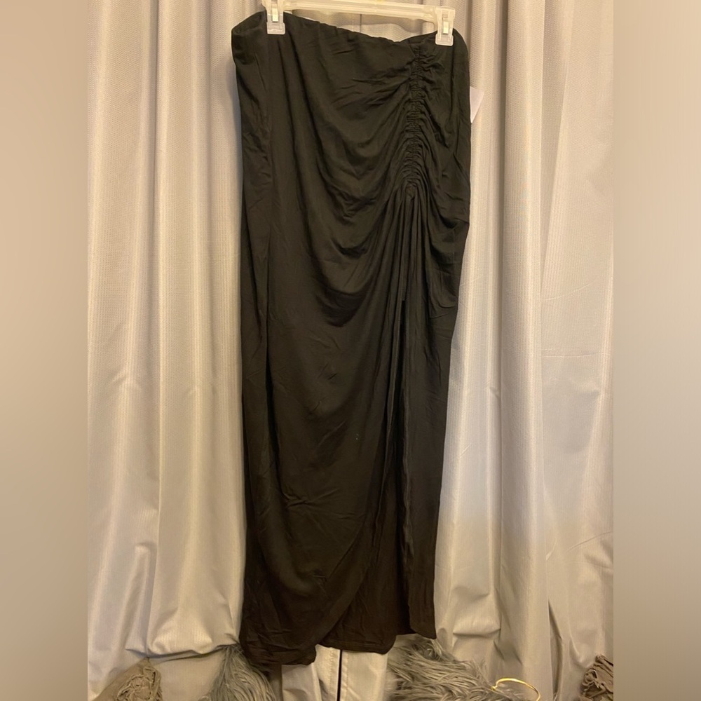 50%offw❤️ Eloquii NWT Sz 18 ruching Detail Maxi Skirt Sexy Long